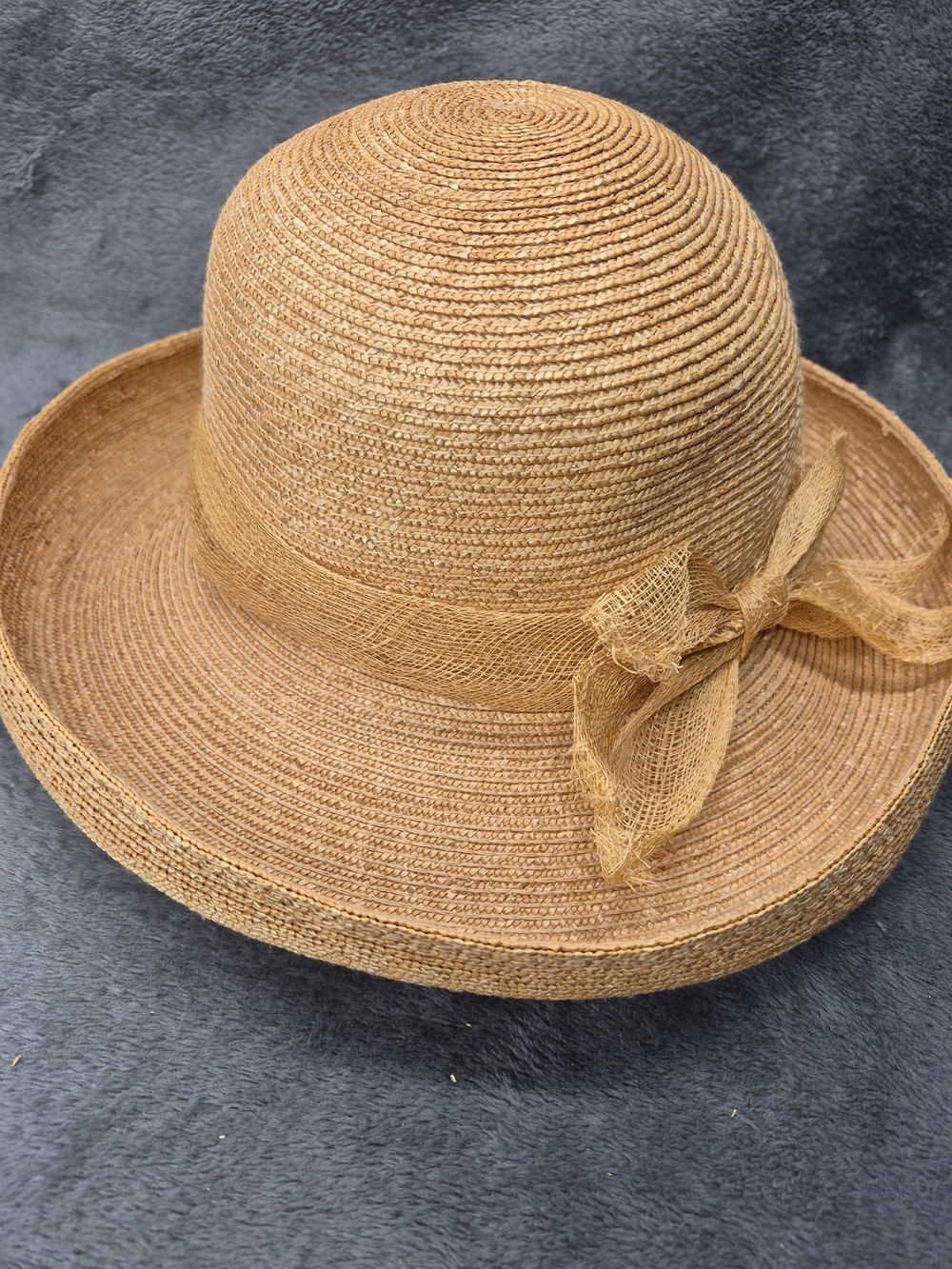 April Cornell Natural-Tone Straw Sun Hat with Bow